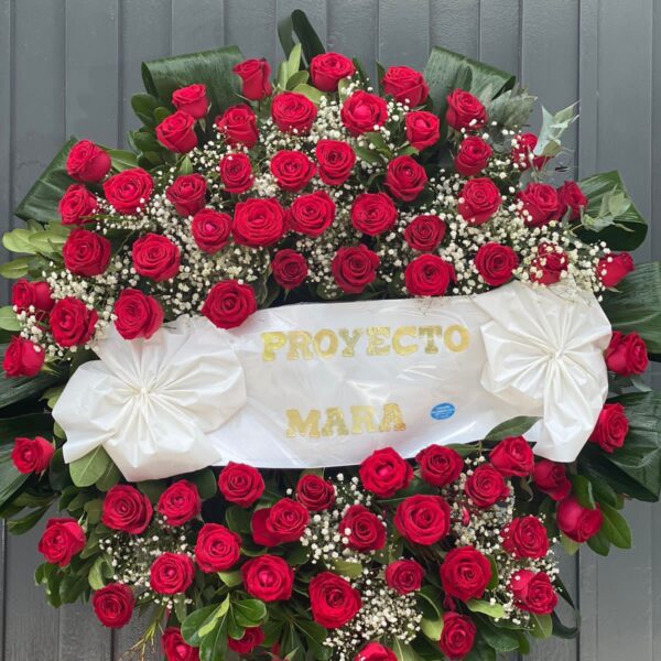 B 1 - Corona Empresarial de Rosas Rojas Importadas