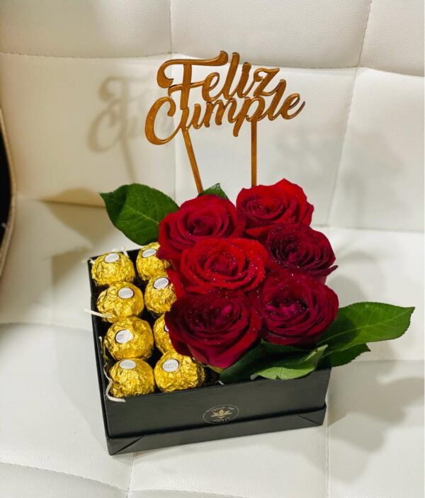 Box Cumpleaños - Rosas & Ferrero Rocher + Topper