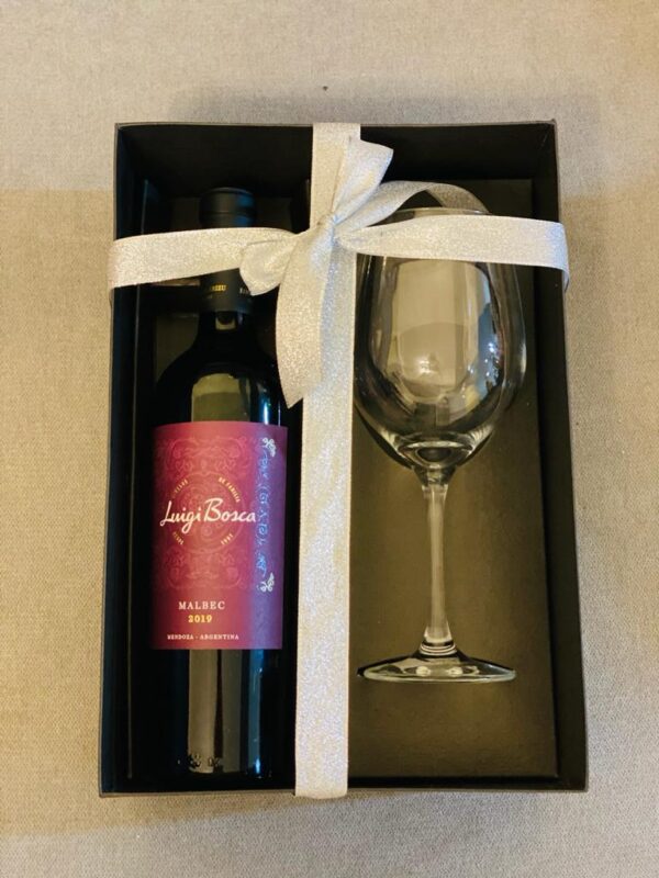 Box Luigi Bosca + Copa de Vino en Estuche de Regalo