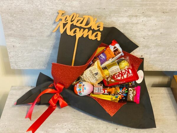 Ramo de Golosinas + Topper " Feliz Dia Mama"