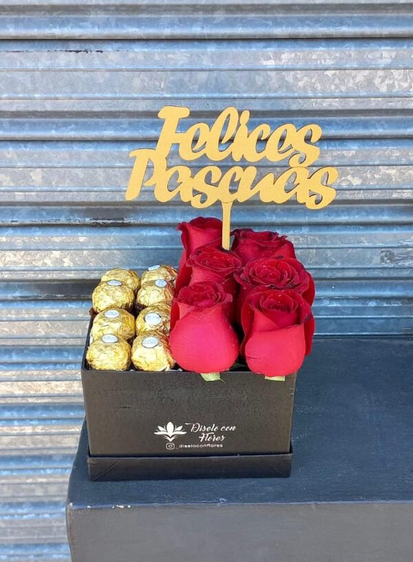 Box de Rosas - " Felices Pascuas"