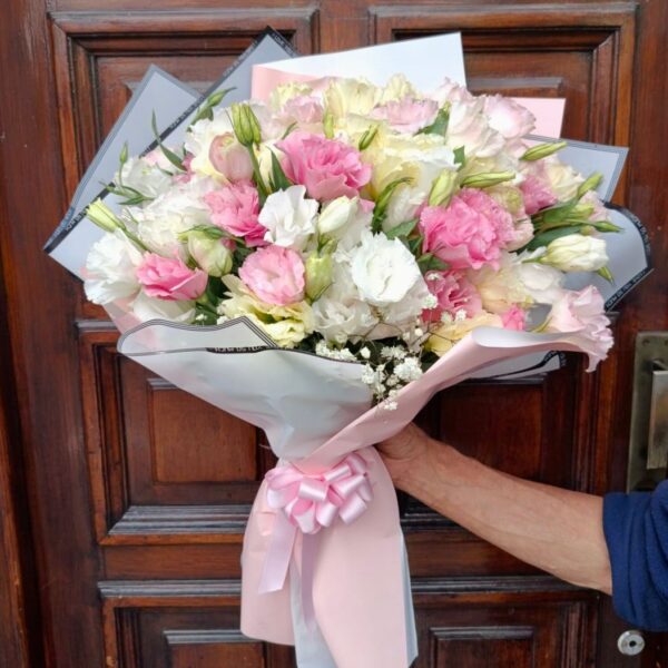 Ramo de Lincianthus Rosado y Blanco