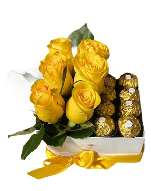 Box de Rosas Amarillas y Bombones