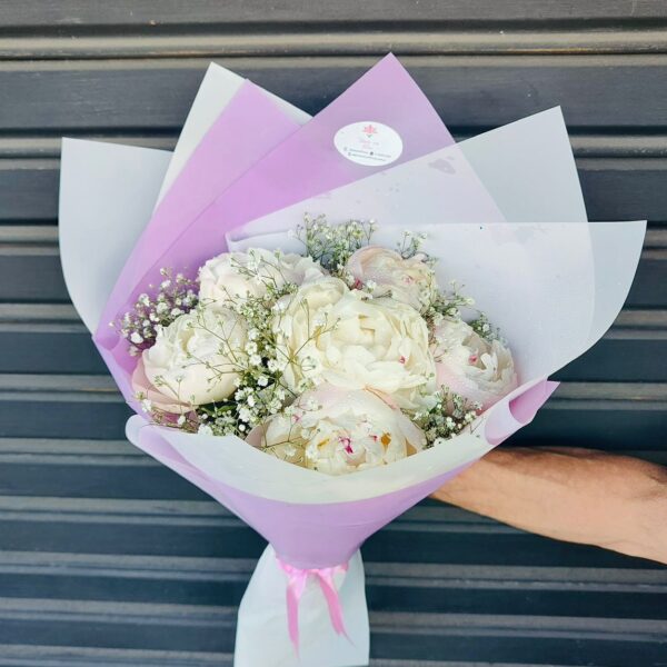 12 Peonias Blancas