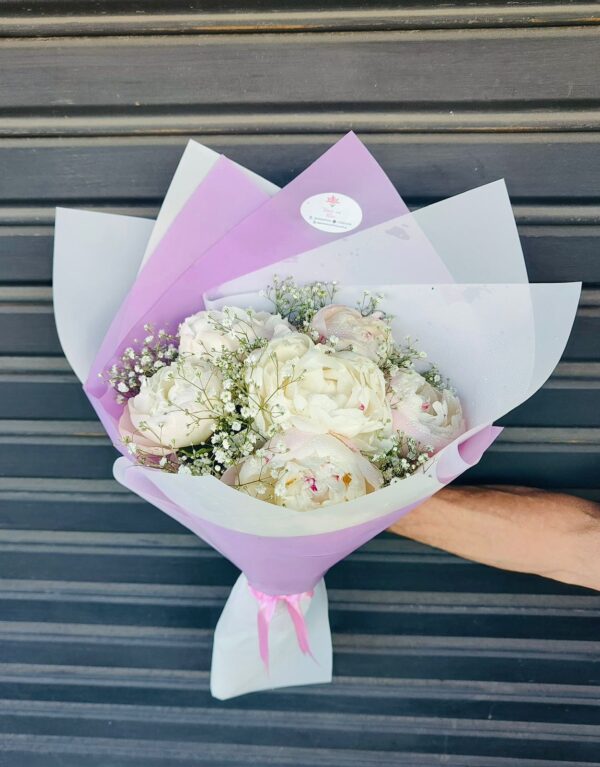 12 Peonias Blancas