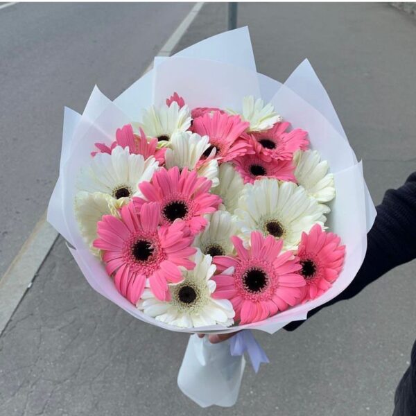 Ramo de Gerberas Blancas y Rosadas