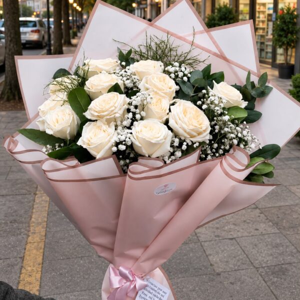 Ramo de 15 Rosas Blancas Importadas