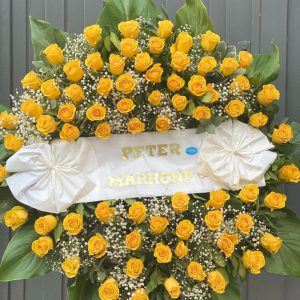 Corona Funebre Deluxe Amarilla